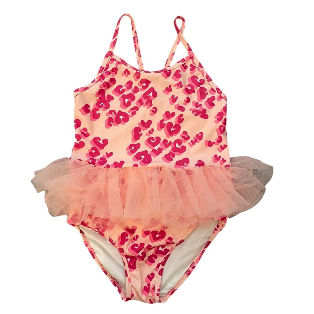 New Tucker and Tate Girls Size 8 Pink Cheetah Print Tutu Swimsuit